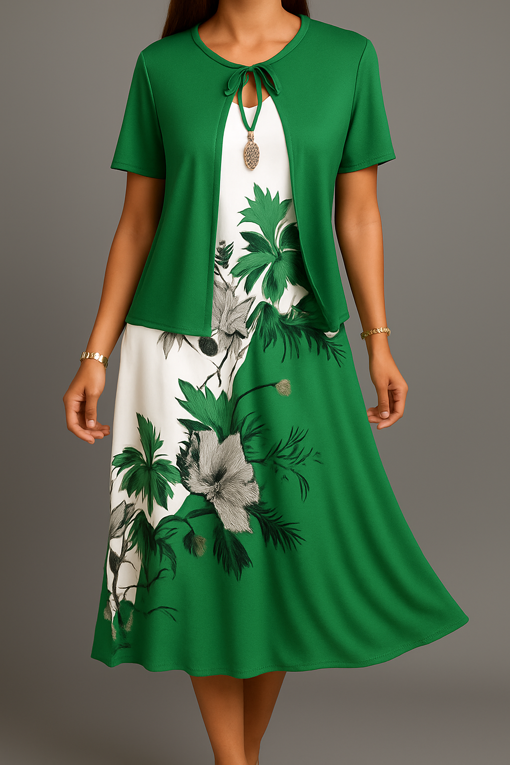 Isadora - Elegantes Midi Kleid Aus Jersey Im Bohemian Stil