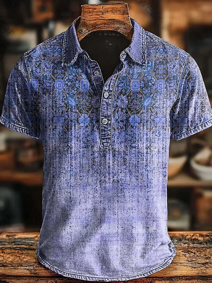 Vishal - Retro Polo Shirt Mit Farbverlauf