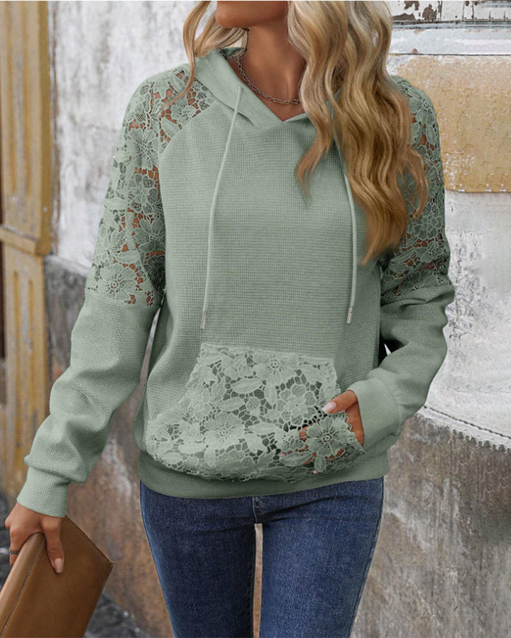 Laessa – Kapuzenpullover Mit Blumen Muster Und Fronttasche