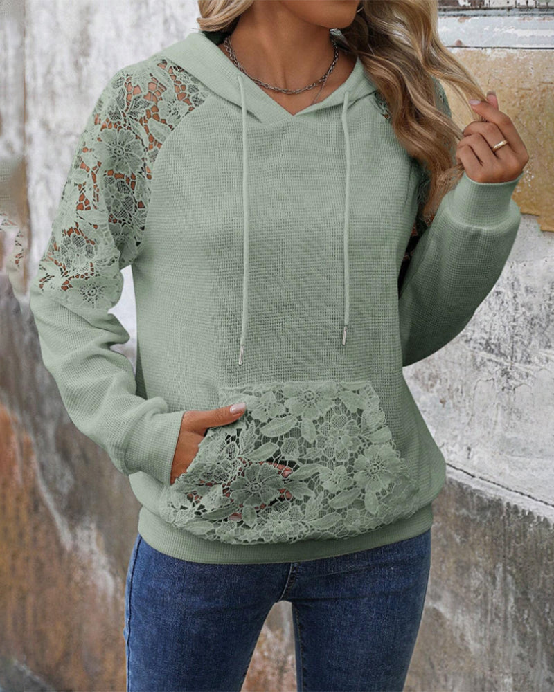 Laessa – Kapuzenpullover Mit Blumen Muster Und Fronttasche