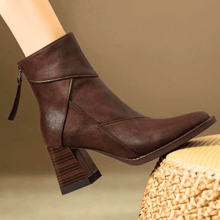 Einav - Retro Stiefel Mit Klobigem Absatz Im Britischen Stil