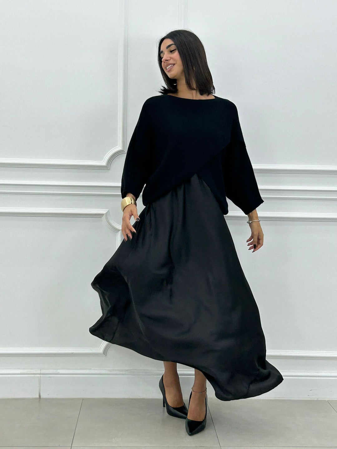 Lorelei – Elegantes Langes Kleid Und Asymmetrisches Oberteil